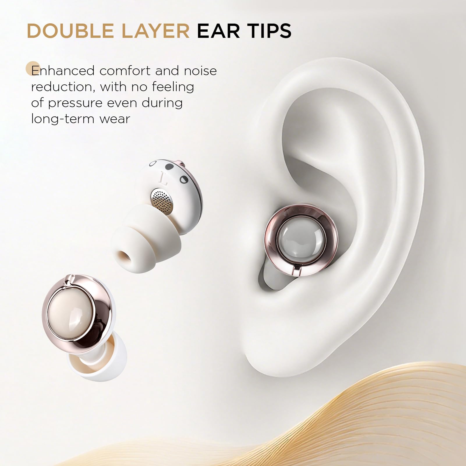 Bouchons d'oreilles pour réduction du bruit, bouchons d'oreilles réglables en silicone avec 8 modes de réduction du bruit (23–38 dB), doux et réutilisables pour concerts, ronflements, voyages en avion