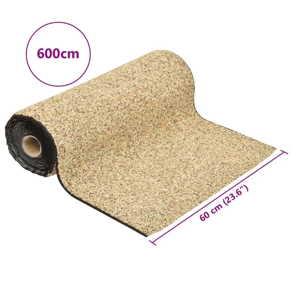 Pellicola in pietra sabbia naturale, 600 x 60 cm, in tessuto non tessuto PP, adesivo impermeabile, durevole, decorazione da giardino, accessorio per laghetto, per ruscelli, fontane, giochi