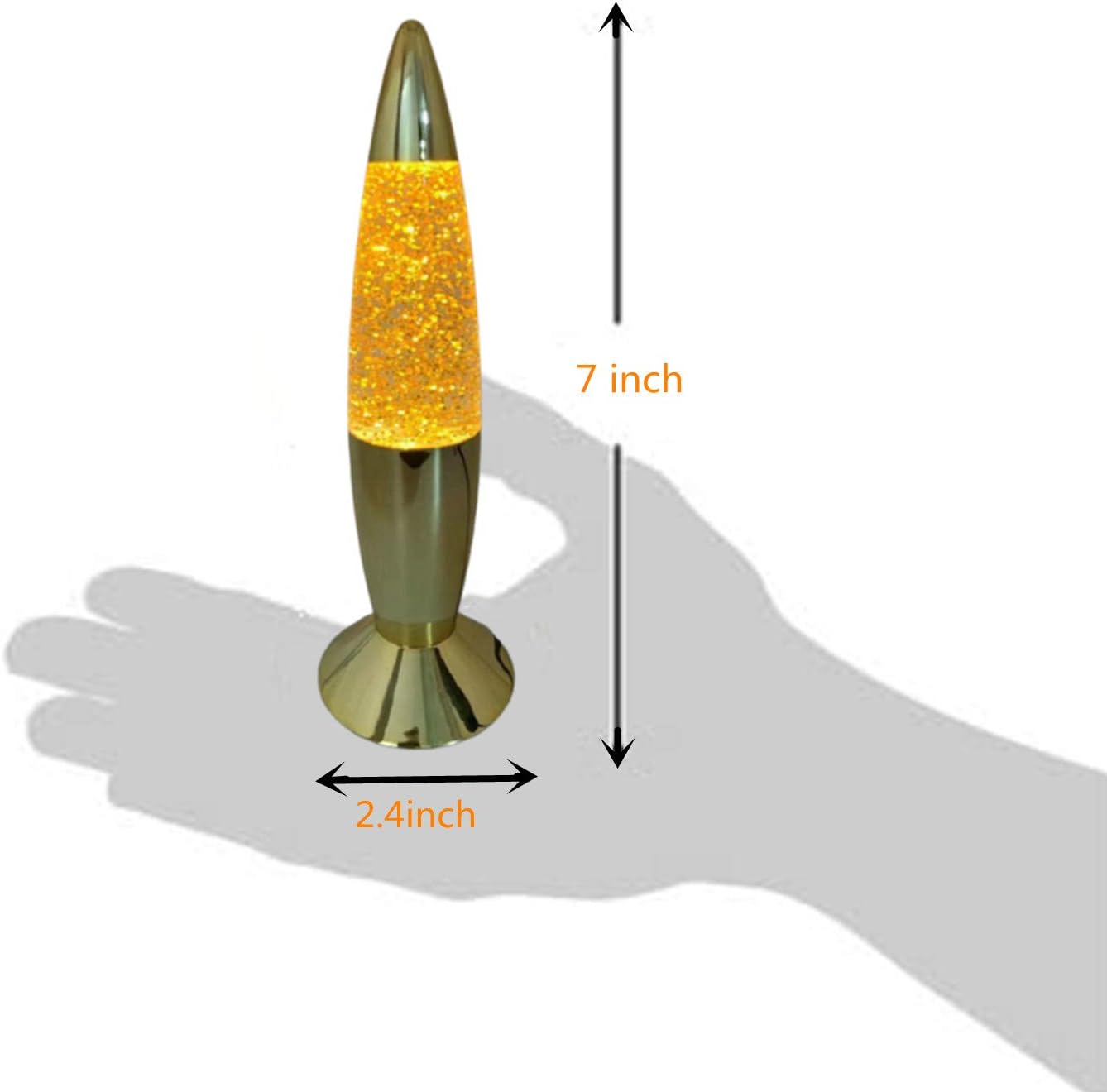 Mini Lava Glitter Lamp with USB Plug Multi Color Changing LED Rocket Night Light for Kid's Gift,Children's Rooms,Bedrooms,Parties Decor (Gold 2 Pcs)