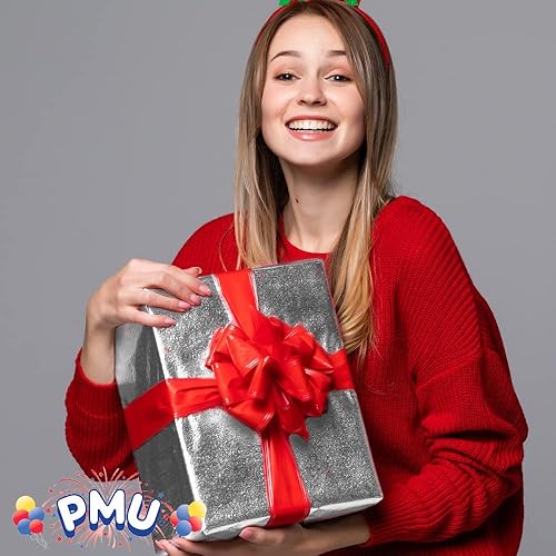 Miniatura 5 de PMU Rollo de papel de Mylar para regalo, papel de regalo perfecto para regalos, canastas, bodas, cumpleaños, Navidad, artes y manualidades, papel de