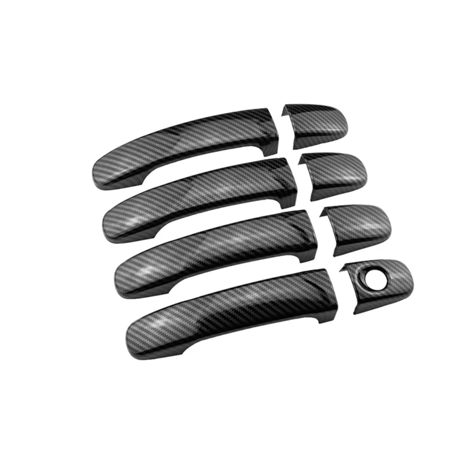 Rcuihgfb Carbon Fibe Door Handle Shell Compatible With For Ranger For Everest For Endeavour 2015-2022 Car Outer Door Handle Protection Cover Trim Accessories Set(Carbon Fibe)