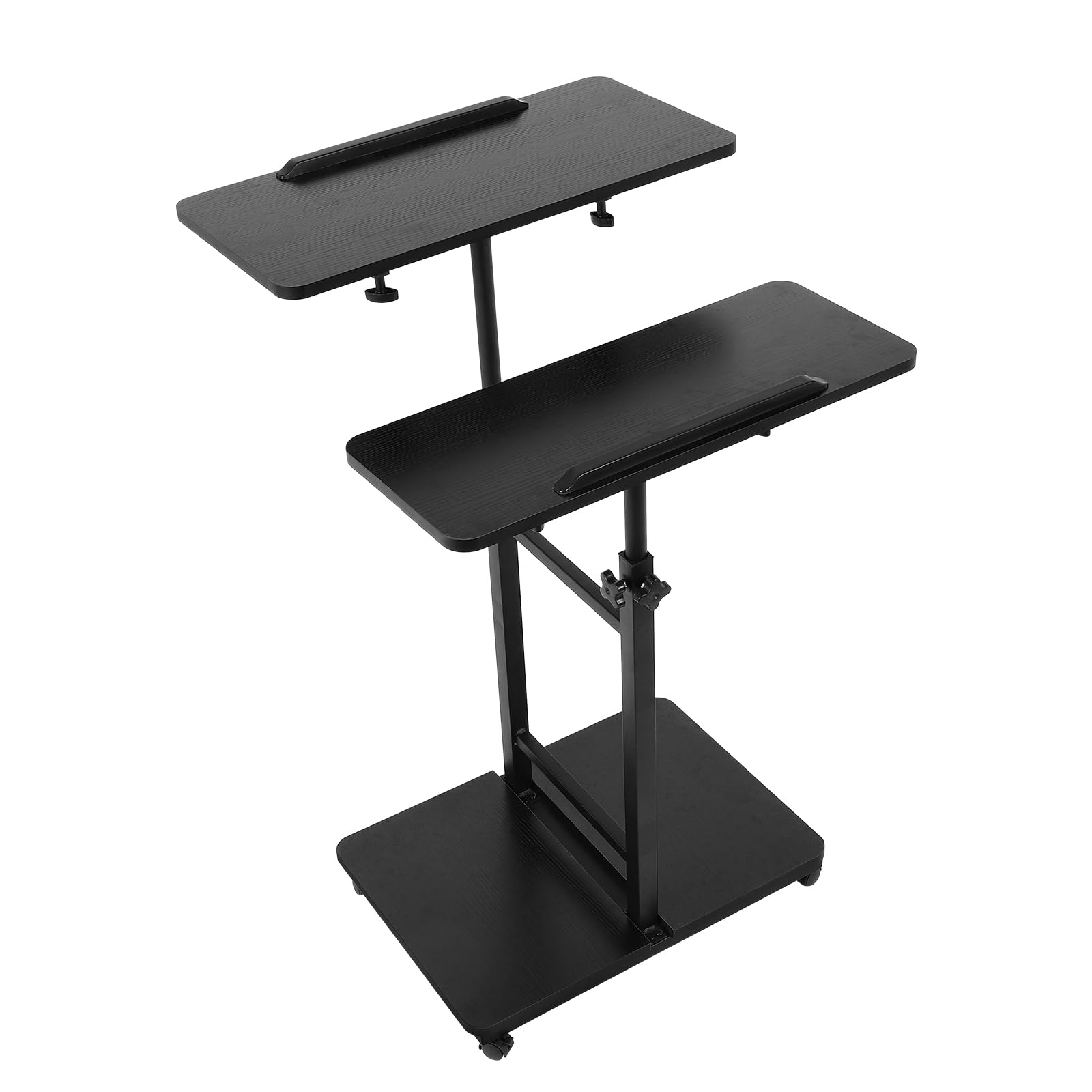 FAHKNS Computer Cart 23 6 Inch - Stand Desk Space-Saving Portable Desk with Wheels Height Angle Adjustable Rolling