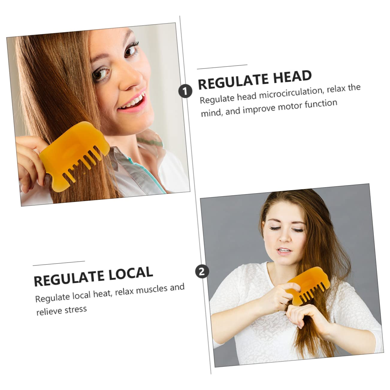Gatuida 3 Set Regola La Circolazione Rilassa La Gua Sha Raschiando Pettine Cuoio Capelluto Raschiando Bordo Naturale Per Il Corpo 2 Pezzi * 3