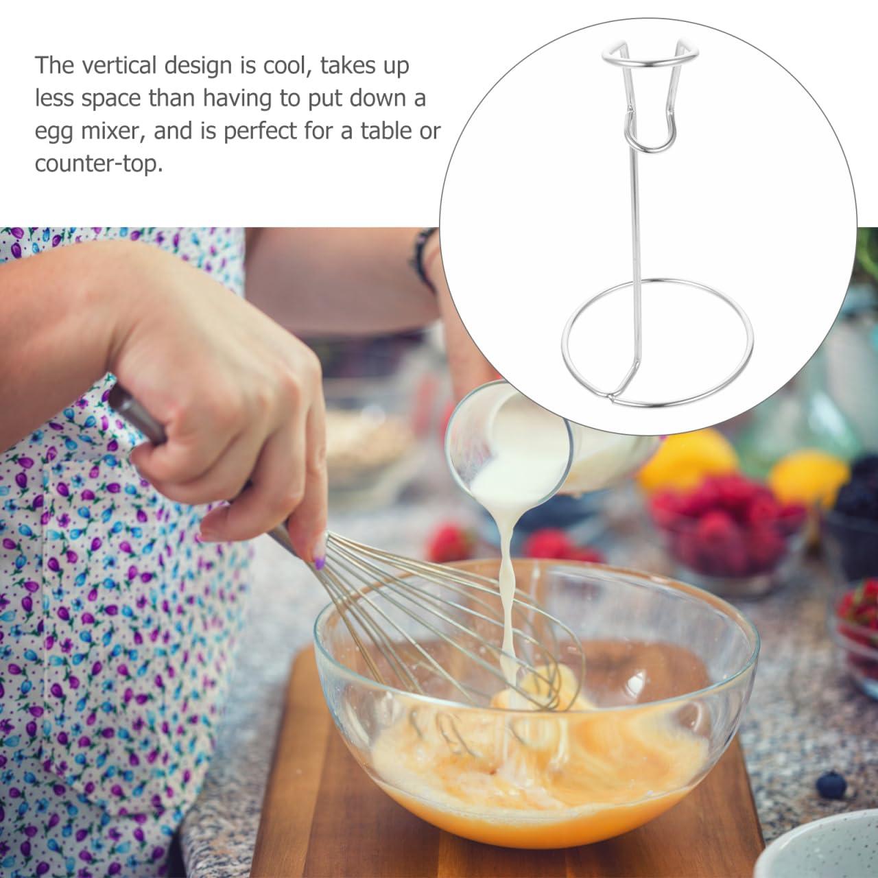 VICASKY Küchengerät Halter Milchaufschäumer Ständer mit Rutschfestem Edelstahl Eierquirlhalter Geeignet für Restaurantküche und Privaten Gebrauch