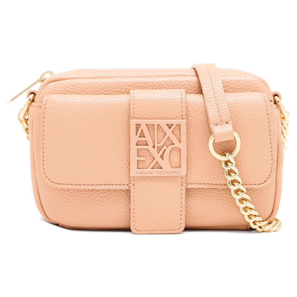 Armani Exchange Women Susy Soft, Sustainable, Logo Tone On One Camera case, Candied Ginger, Size