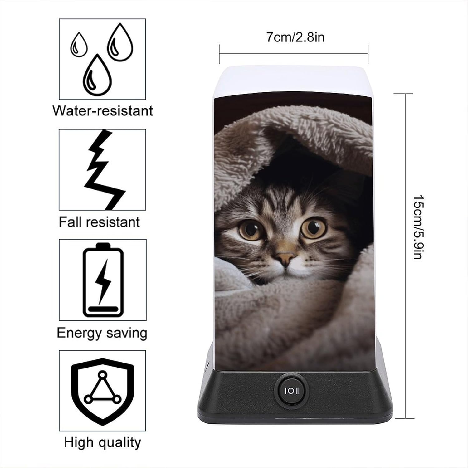 Desk Lamp for Office Home Dimmable Small Desk Lamp Cat Under Blanket Battery Operated Lamp for Reading Study Work