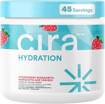 Cira Hydration Powder 45 Servings - Electrolyte Drink Mix with Himalayan Salt for Dehydration Relief and Recovery - Strawberry Margarita