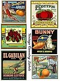 Assorted Vintage Ephemera Canning Labels #102 Images on Collage Sheet for Photo Art, Scrapbooking, Collage, Decoupage