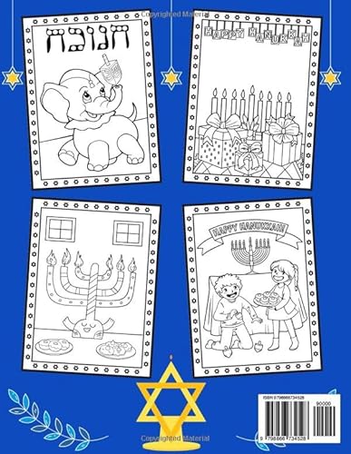 hanukkah coloring book for kids: Hanukkah coloring book for kids Jewish holiday coloring book cute a