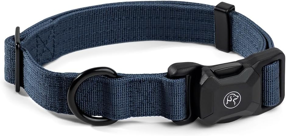 Magnetic Dog Collar - Adjustable Heavy Duty Nylon Collar with Quick-Release Magnetic Buckle for Large, Medium & Small Dogs (Green, M: 14" to 18")