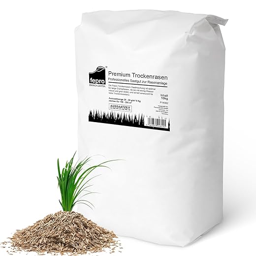 10kg Drought Resistant Grass Seed for Dry Turf and Shady Turf 400m² Ideal for Seeding and Seeding, Fast Germination Grass Seeds