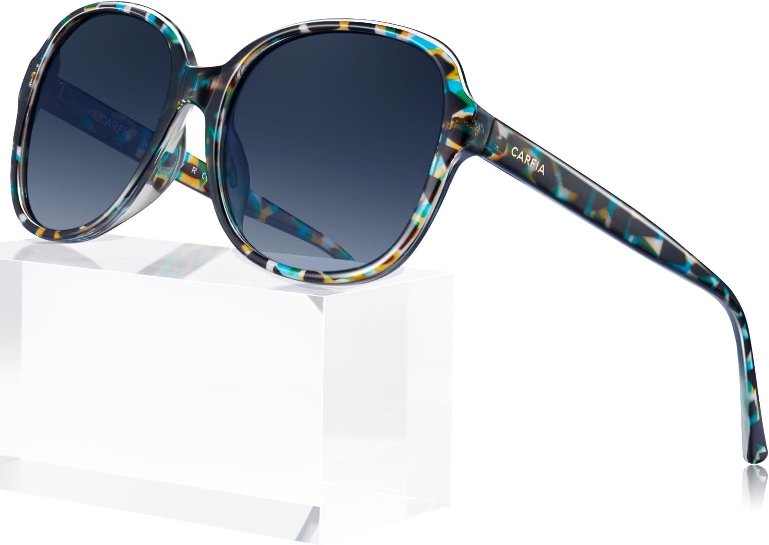 Acetate Oversized Square Polarized Sunglasses for Women UV Protection Retro Trendy Big Shades