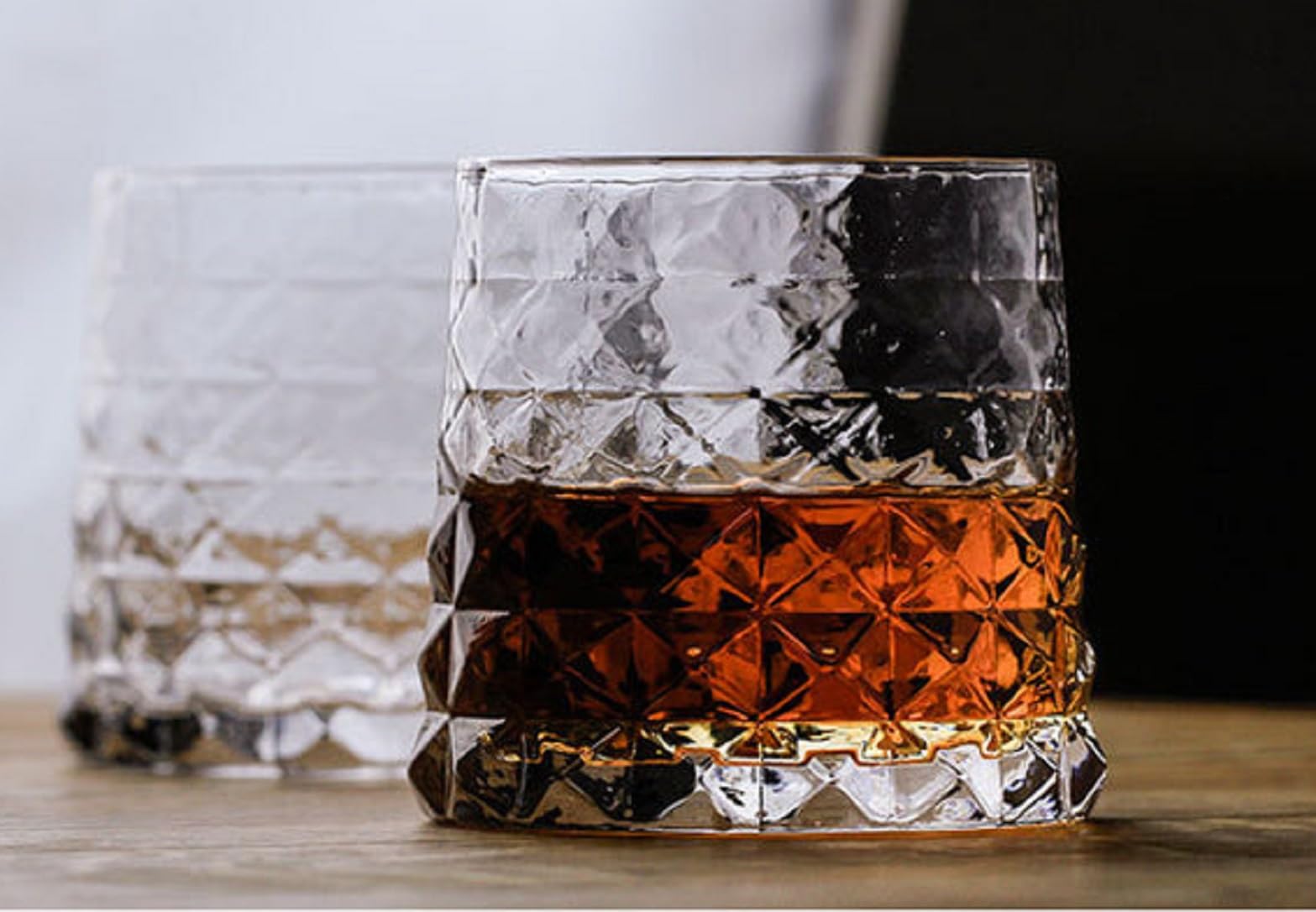 Sponsored Ad - Premium Embosed Diamond Cut Whiskey Glasses | Set of 6 | 320 ML | Wide Bottom with Narrow Rim Whiskey Glass | Ideal for Serving Whisky, Scotch, Rum, Cognac, Vodka