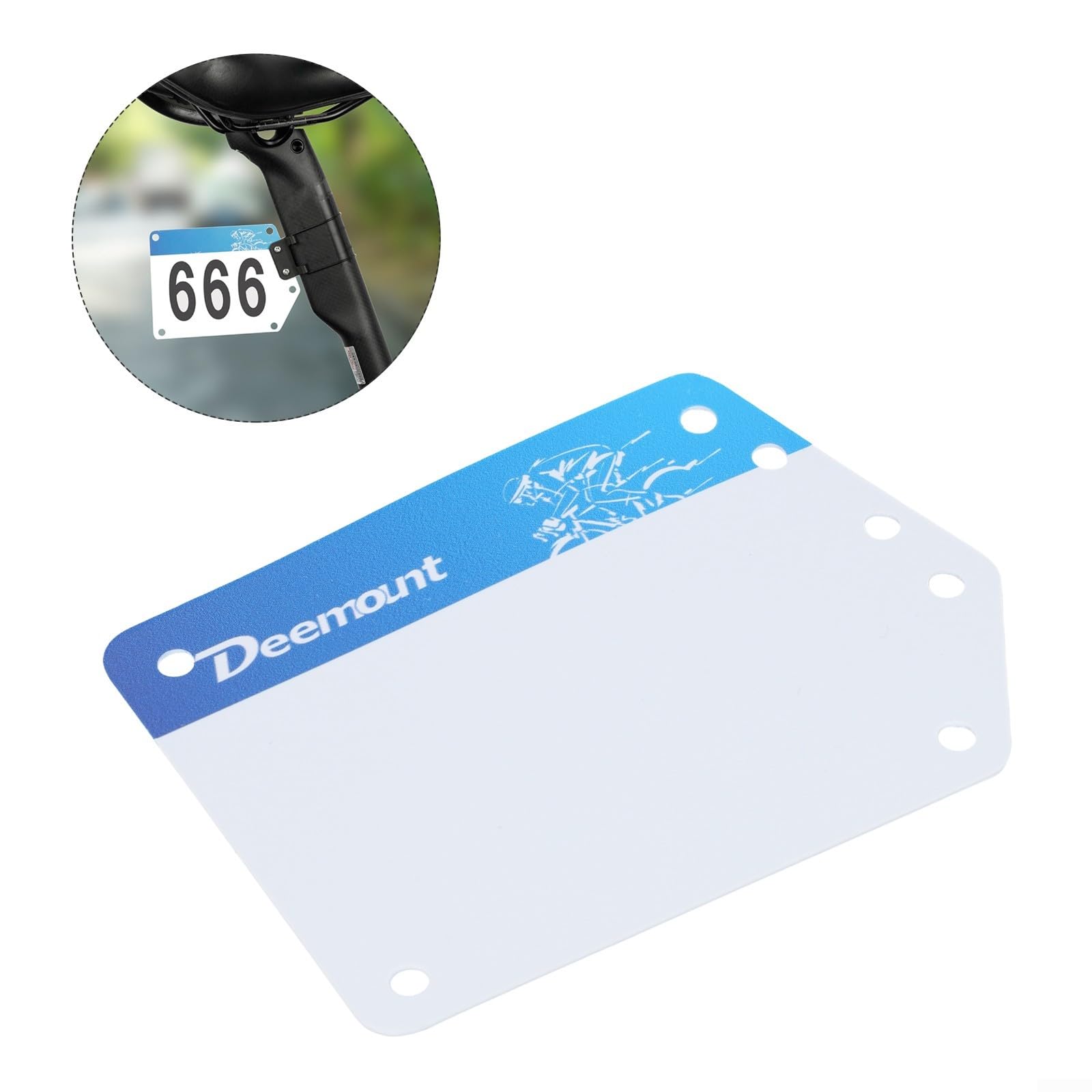 Vélo en PVC léger et robuste pour plaque d'immatriculation de course, conçu pour un dégagement rapide sur différentes tiges de selle