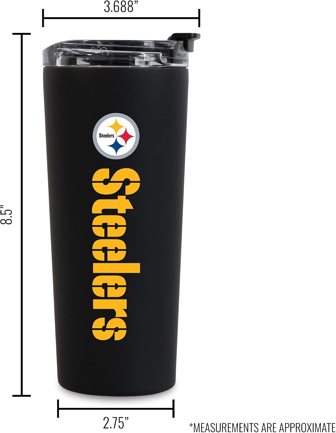 Rico Industries NFL Football 24oz Stainless Steel Tumbler with Lid and Dual Functioning Lid