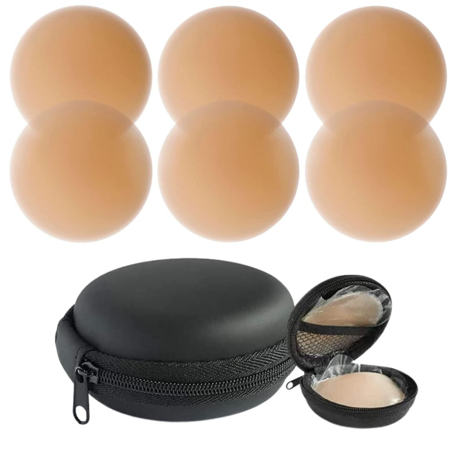 Nipple Cover Silicone Pasties Comfortable Invisible Reusable NoShow Bra for Women(Skin Friendly self Adhesive Washable Breast Petals Lingerie,Shoulder Less Backless Dresses)-image-1