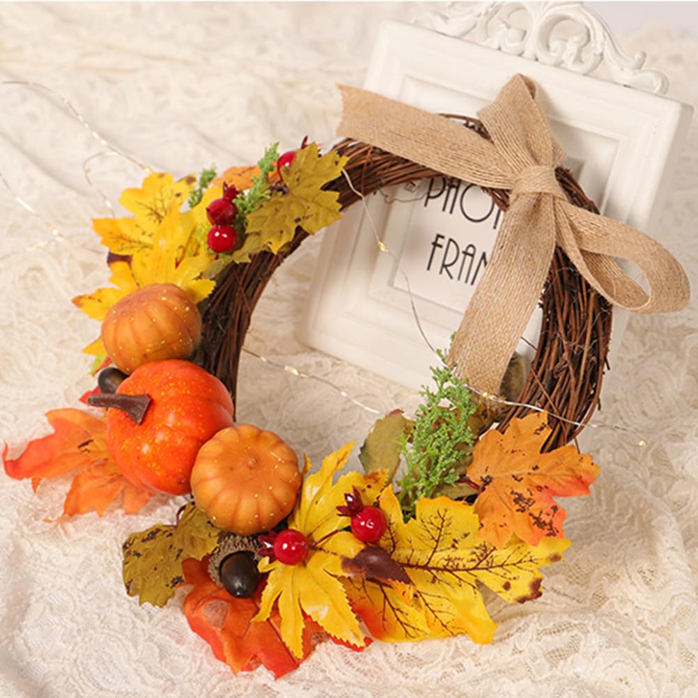 - Autunnale con Foglie di Agrifoglio, Autunnale, Ghirlanda per Porta, Ghirlanda di Natale, Decorazione Natalizia