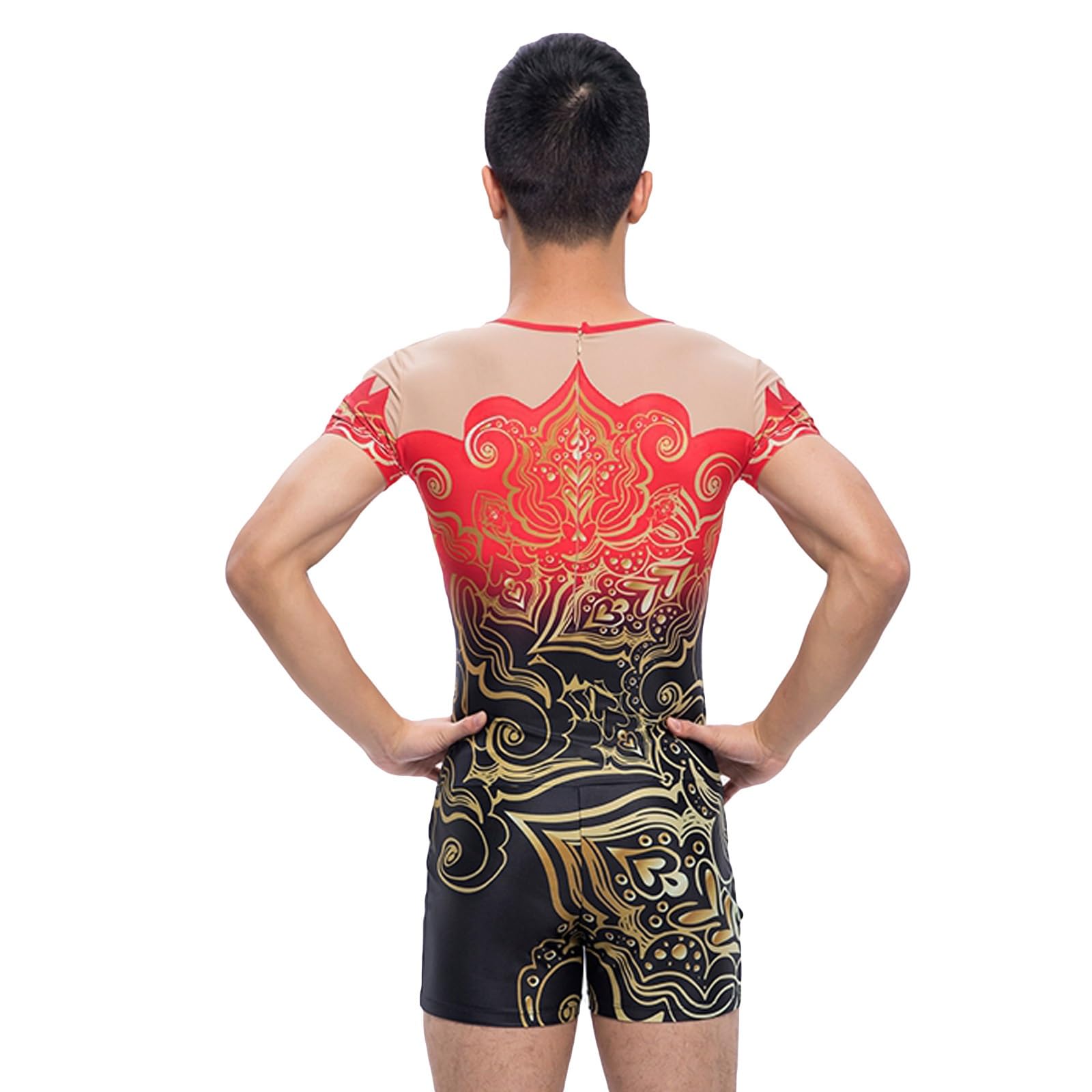 Leotardos De Gimnasia Rítmica De Alta Elasticidad For Niño Y Hombre, Leotardo De Secado Rápido, Trajes De Actuación Hechos A Mano Transpirables