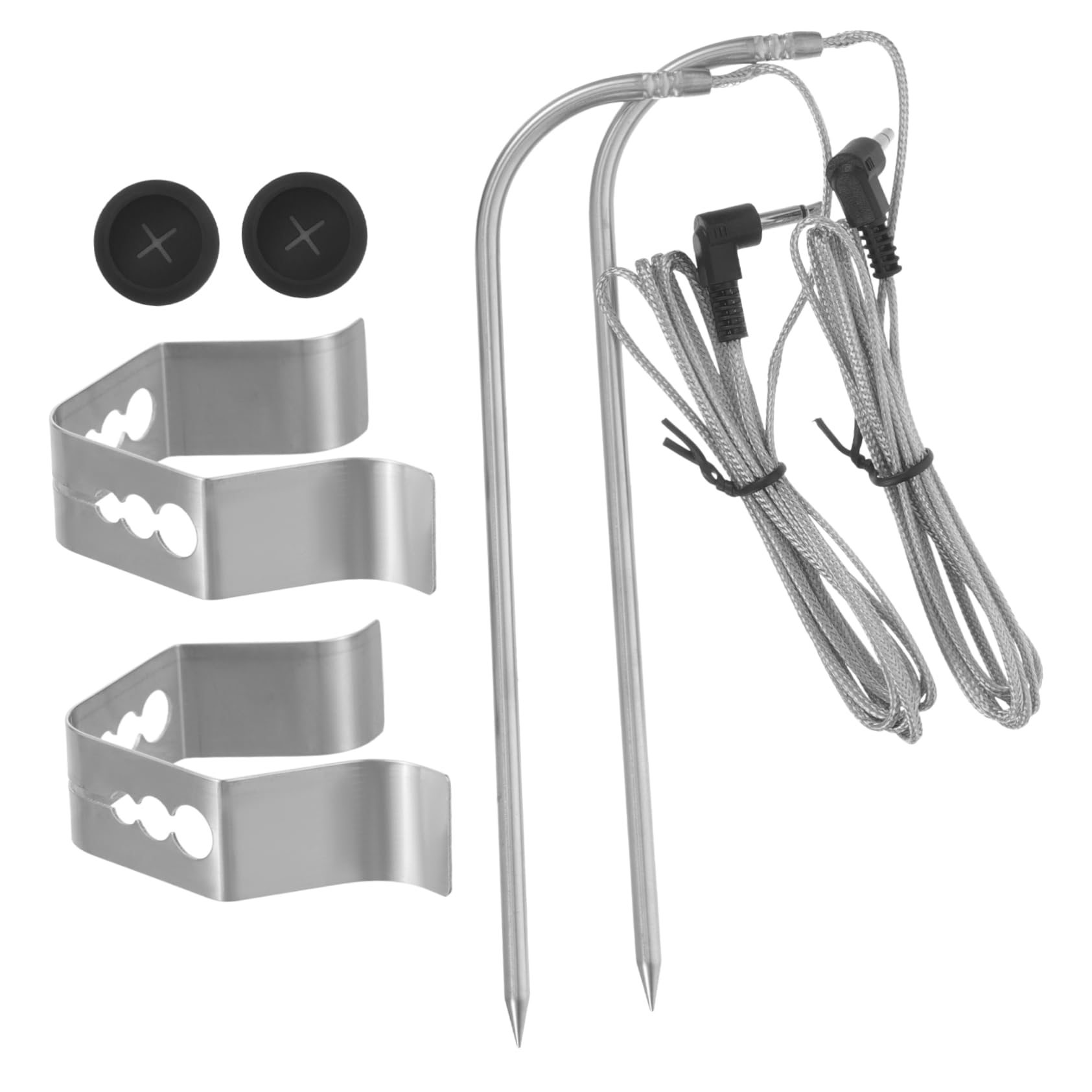 HEMOTON 3 Sätze Temperatursonde Digital Lebensmitteltemperaturmesser Grill Kochen Essen Lesen Küchenthermometer Fleischthermometer Raucher Rindfleisch-thermometer Rostfreier Silber