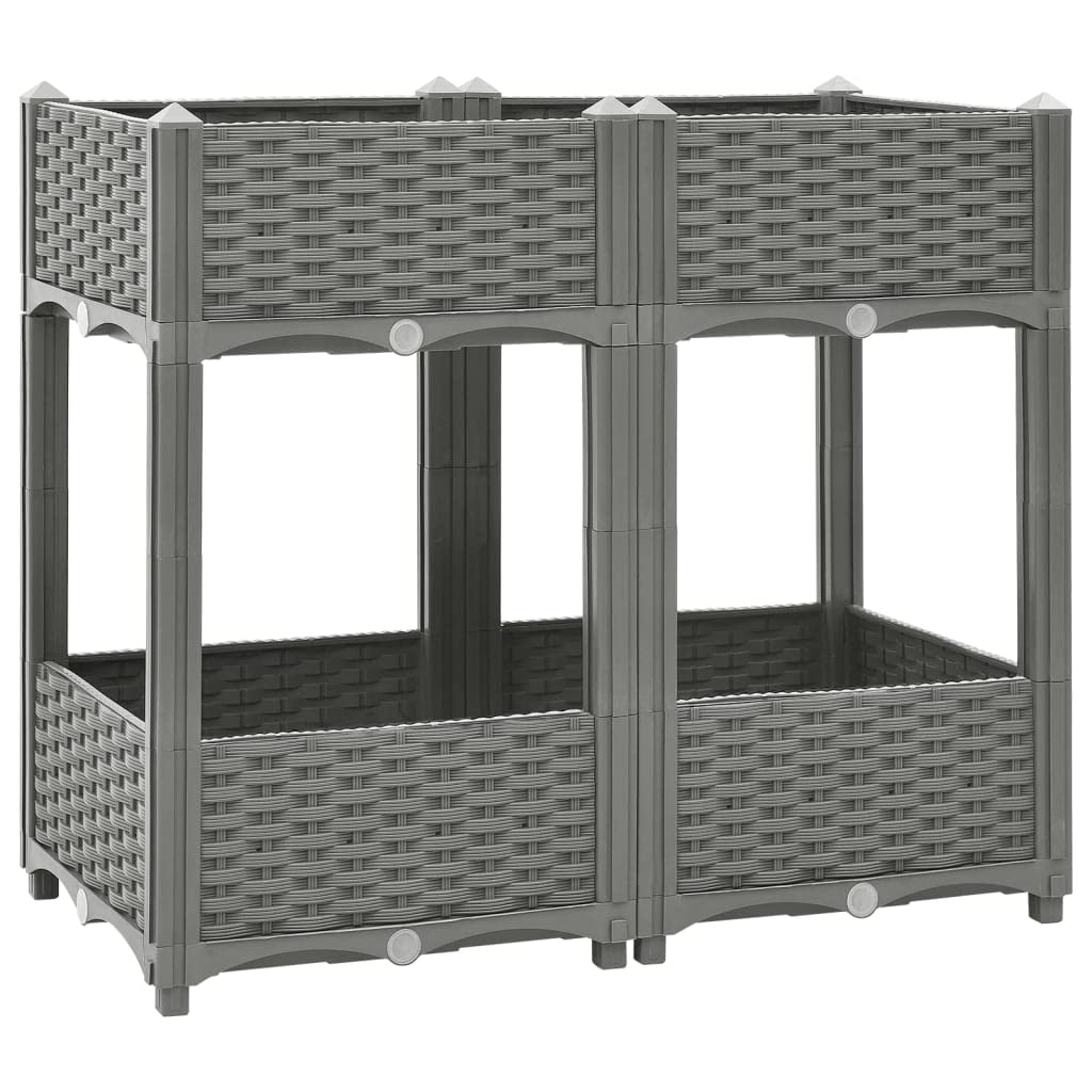 Jardinera elevada 80 x 40 x 71 cm de polipropileno - Jardinera de exterior, huerto vertical elevado de exterior para balcón y jardín, mini huerto elevado para plantas, jardín vertical de