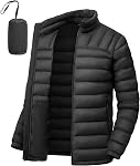 BGOWATU Veste de protection pour hommes Vestes d'hiver légères et empaquetables imperméable