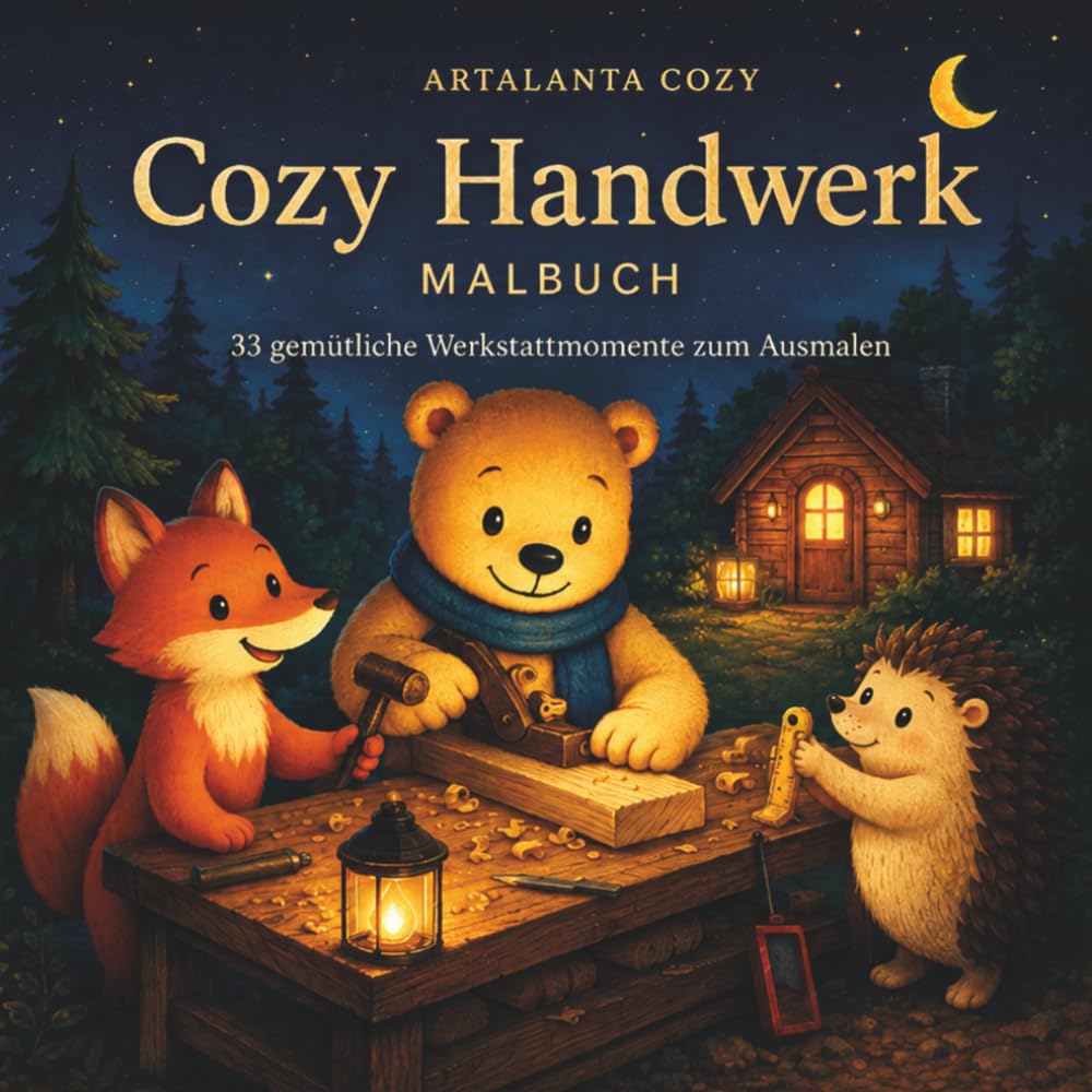 Cozy Handwerk Malbuch: 33 gemütliche Werkstattmomente zum Ausmalen – für Ruhe, Kreativität und entspannte Auszeiten (ARTALANTA Cozy)
