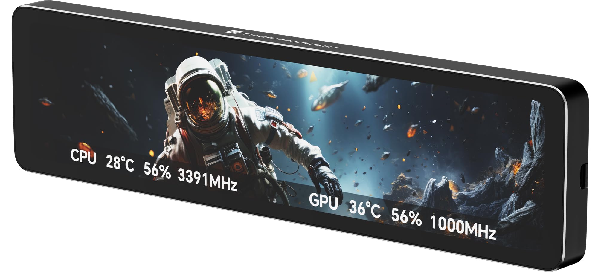 Thermalright Trofeo Vision - Monitor LCD AIO da 11,3", schermo USB Type-C per monitoraggio hardware in tempo reale, temi preimpostati per PC da gaming/CPU Cooler
