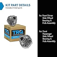 Vista 591 de TRQ Juego de 2 rodamientos de rueda trasera y conjunto de cubo con sensor ABS compatible con Ford Transit Connect 2014-2018