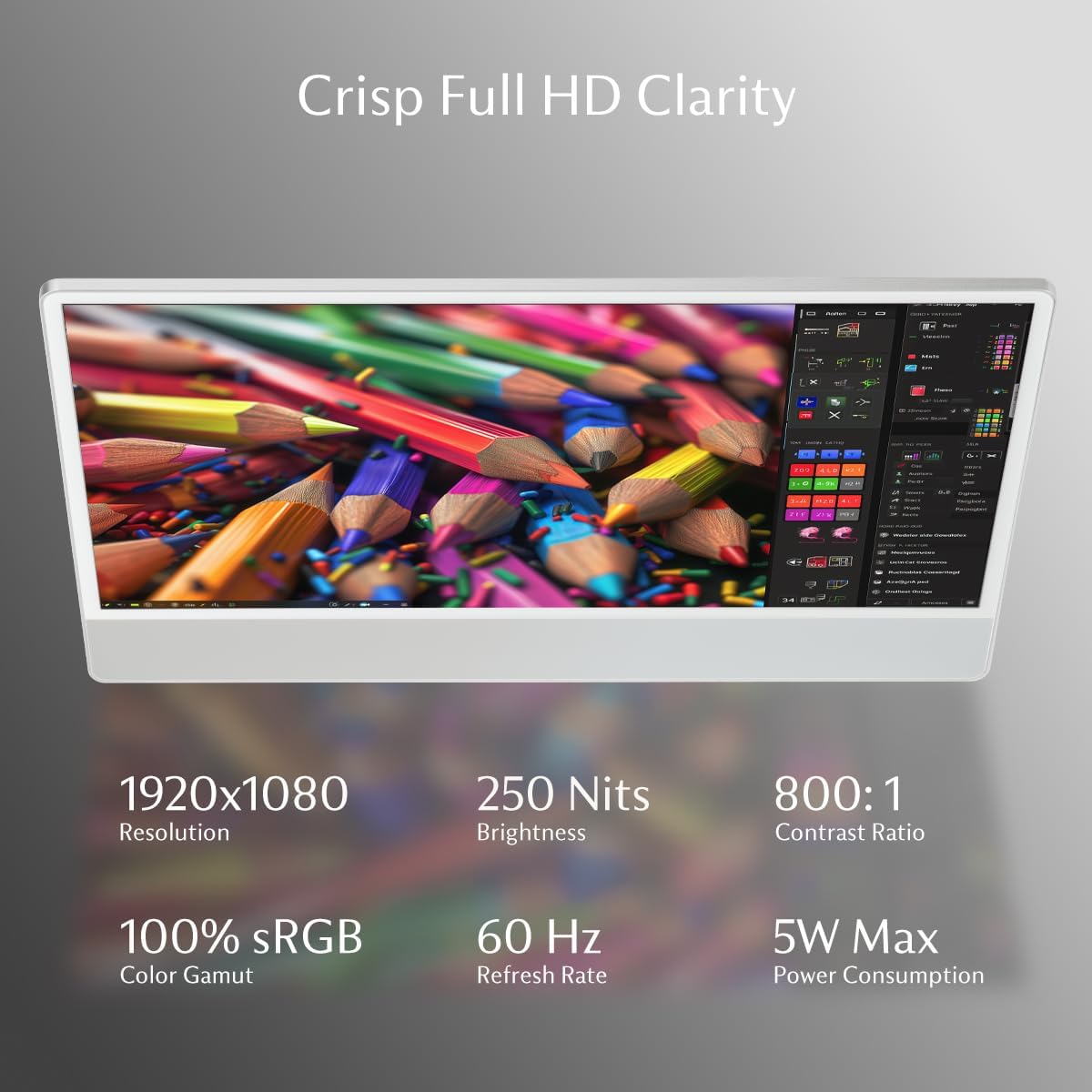 SOTSU UltraSlim 12.5" Gen2 Touch Screen | Ultra-Thin Lightweight Aluminum Design | FHD 1920x1080 IPS | 5W Power Efficient | Glass Cover | Compatible with Laptop, Phone & DeX | Travel & Remote Work