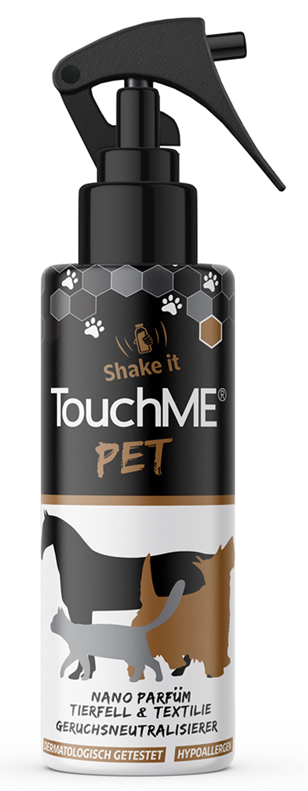 TouchME - Aktywny w dotyku środek do usuwania zapachów i odświeżacza tekstyliów, do legowiska dla psów, legowiska dla kotów i pielęgnacji sierści | Pet Gold, 200 ml (kwiatowy)