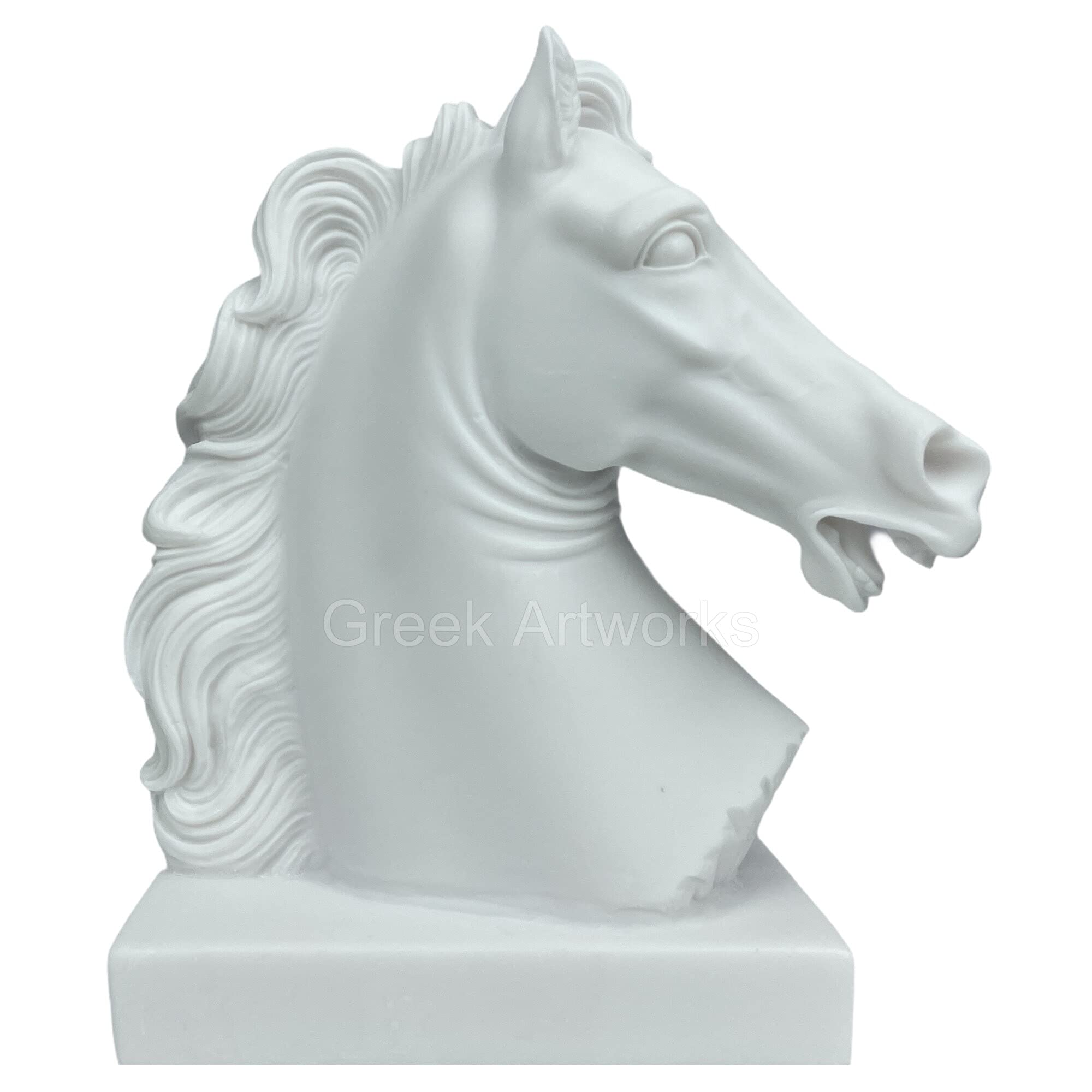 Fermalibri a forma di testa di cavallo, scultura greca, decorazione per la casa