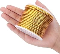 Benecreat Anodizált Alumínium Kézműves Drót 12-18 Gauge Ékszerkészítéshez - 9 Gauge/3mm, Light gold 3