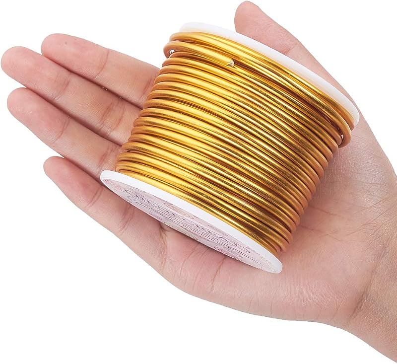 Benecreat Anodizált Alumínium Kézműves Drót 12-18 Gauge Ékszerkészítéshez - 9 Gauge/3mm, Light gold