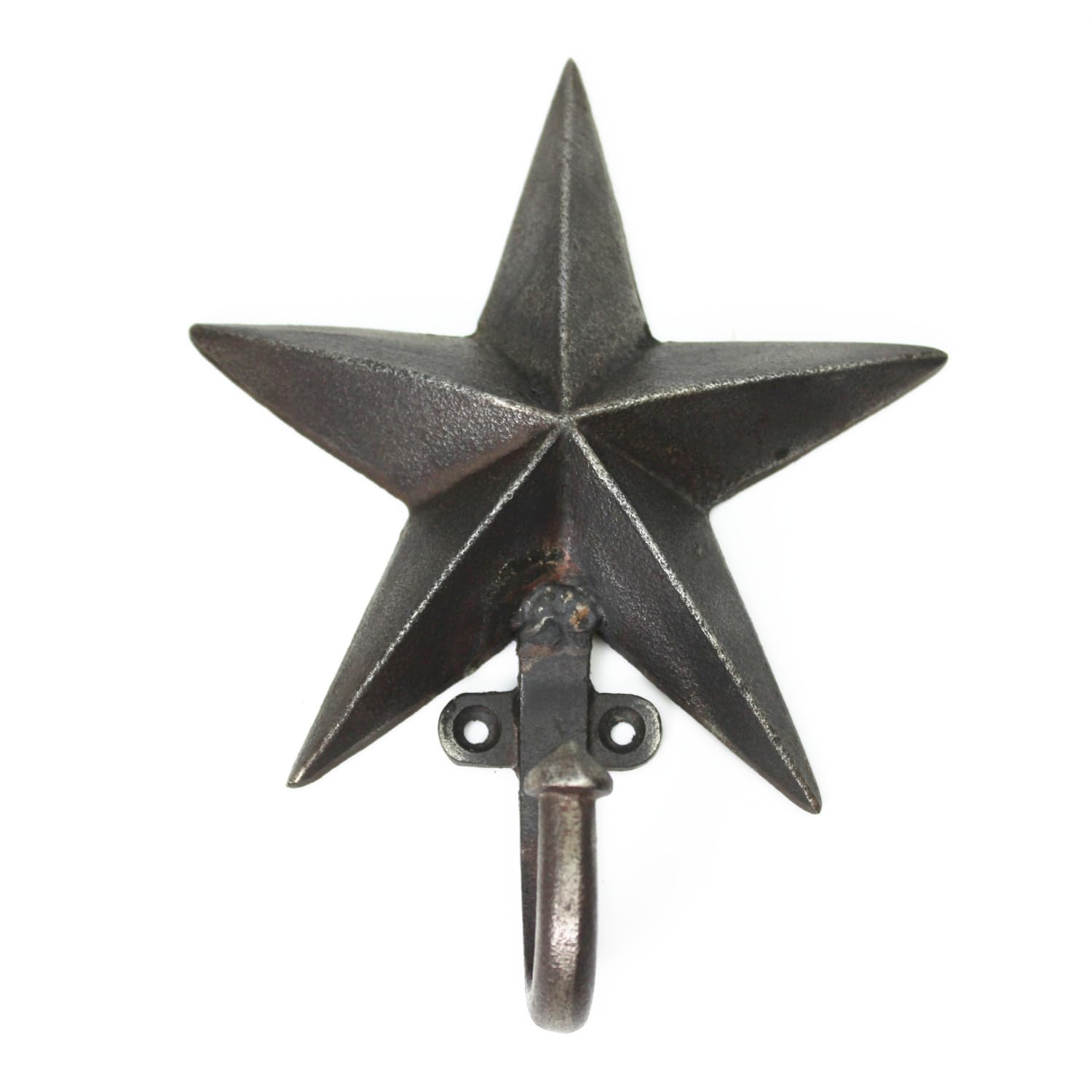 Oakcrafts Iron Grey Antique Cast Iron Rustic Star Single Coat Hook