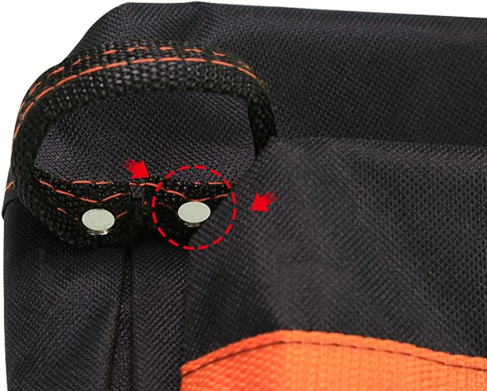 Tool Pouch - Tool Belt Bag/Utility Pouch for Electrician Carpenter Construction Technician Gardening, Tool Pouch with Belt Clip for Hardware Tools, 8 Pockets, Adjustable Belt Work Apron, Orange