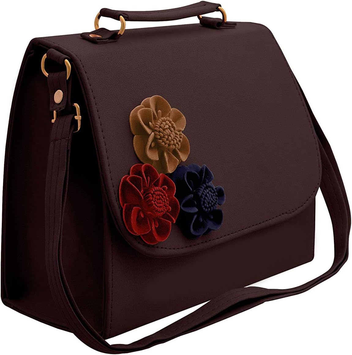 Women's Handbag And Sling Bag 3D Rose Flower With Adjustable Strap