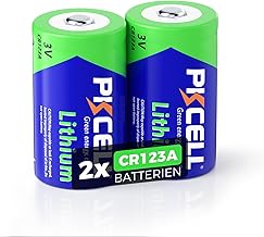 CR123A Lithium Battery 3V 1500mAh Non-Rechargeable for Cameras, Cameras, Alarm Detectors, Pack of 2, PKCELL