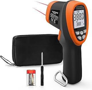 HOLDPEAK Pyrometer D:S=30:1, High Temp Infrared Thermometer -58℉~2732℉, Non-Contact Industrial Laser Thermometer Gun, Digital IR Temperature Gauge HP-2732 (NOT for Human)