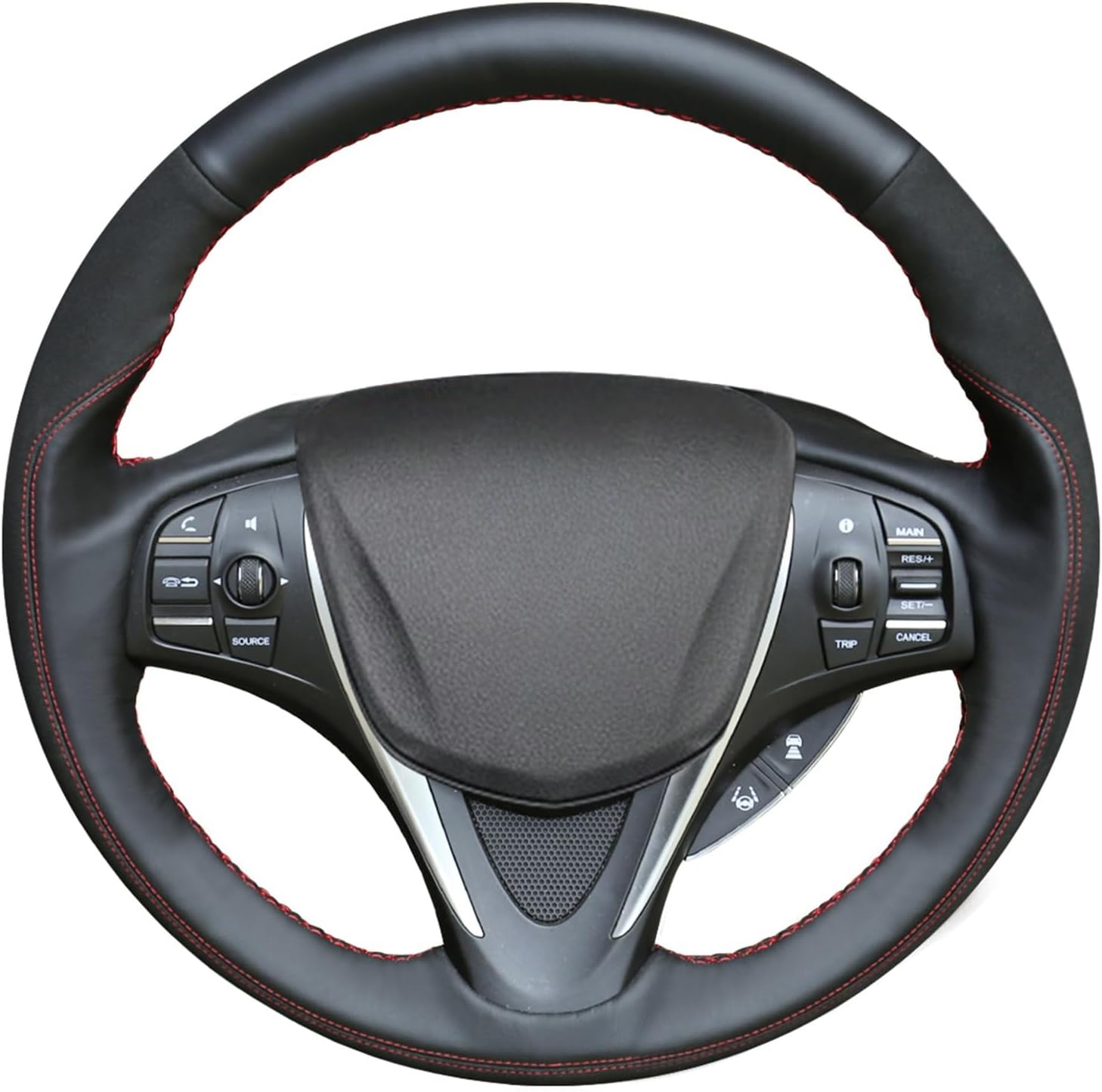 MEWANT Car Steering Cover for Acura TLX 2015-2020 Made of Suede&Genuine Leather Hand Stitch Car Steering Wrap