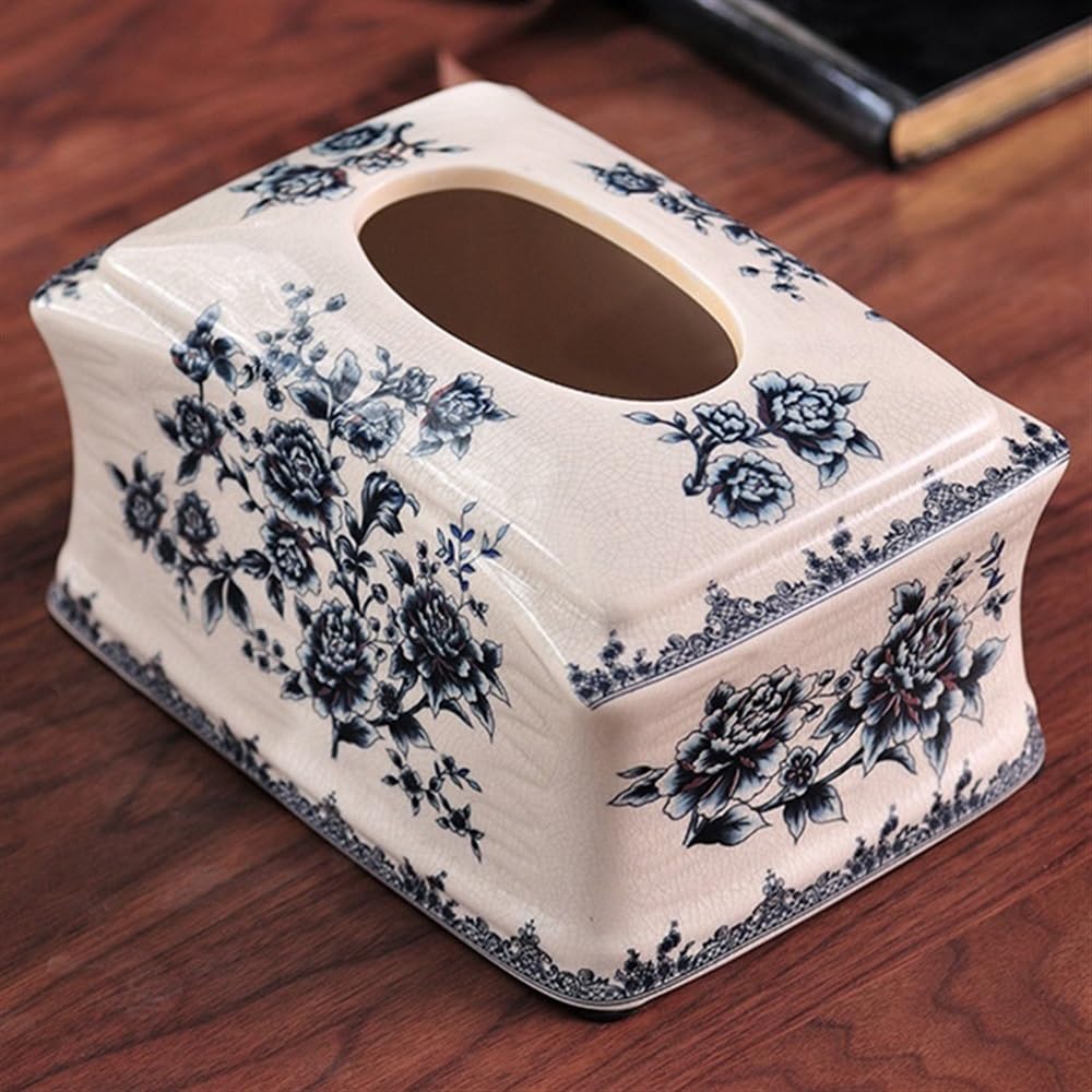 Pudełko na chusteczki ozdobne ceramiczne pudełko na chusteczki uchwyt na pudełko na chusteczki dozownik na chusteczki chiński uchwyt na serwetki do łazienki sypialnia salon pudełko na