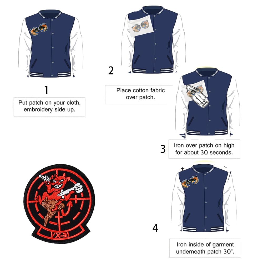 Patch Ricamato Top Gun 'Black White' Da Stirare O Cucire, Per Giacca, Jeans, Borsa, Cappello