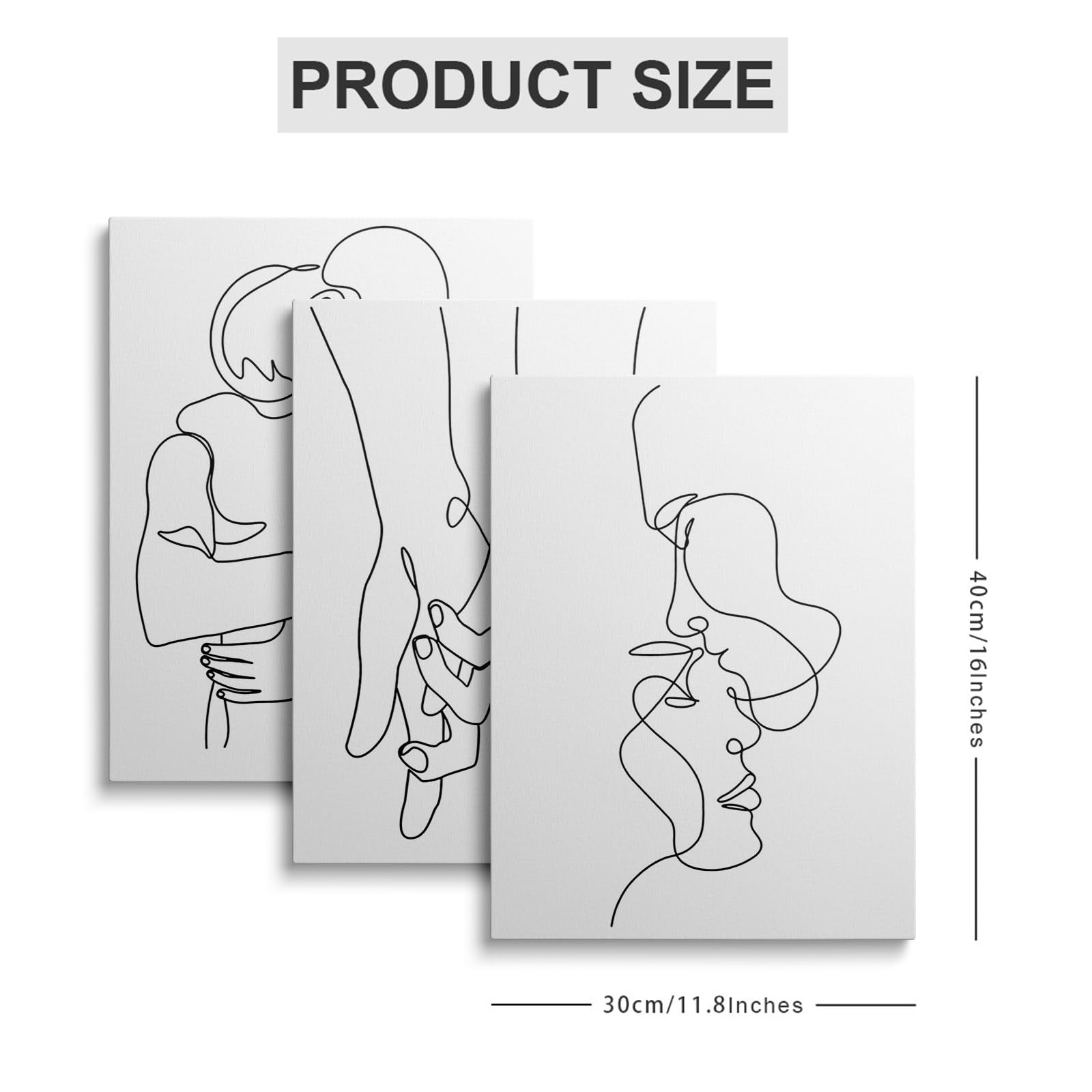 prinfantasy Minimalist Wall Art 3 Pictures - Modern Canvas Black and White Poster Prints 30x40cm GYH0011, 16 x 12 inch - 40 x 30 cm - Image 2