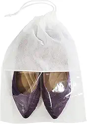 20 Sacos Para Sapatos/Porta Sapato Branco 36x28cm C/Visor