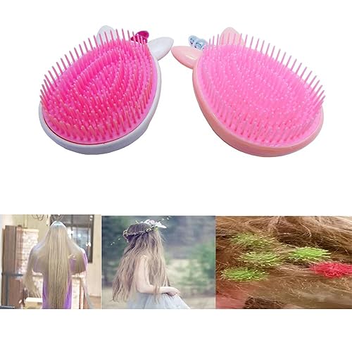 Miniatura 10 de Artkingdome Lindo peine panda cepillo de pelo para niños desenredante antiestático suave masaje para niños rizado recto húmedo seco cepillos de pelo