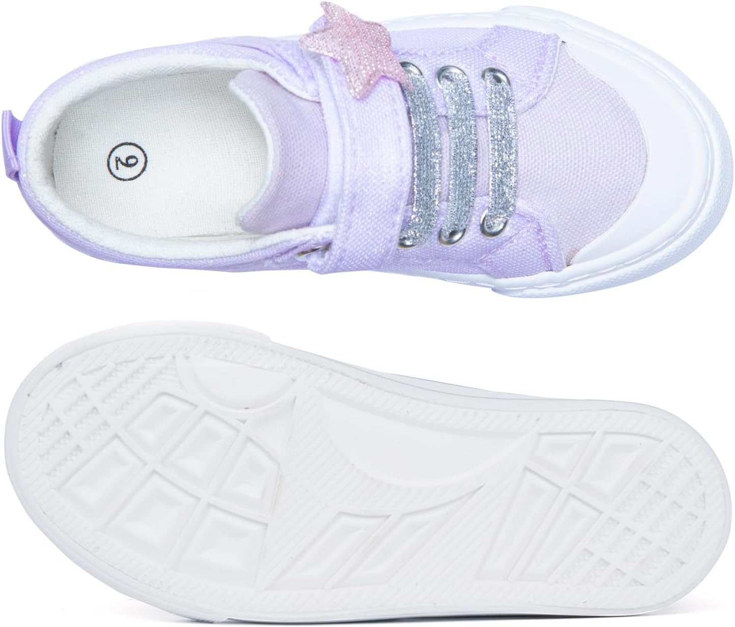 ToandonToddler Kids Sneakers Sparkle Fashion Glitter Sequins Canvas Shoes - Image 5