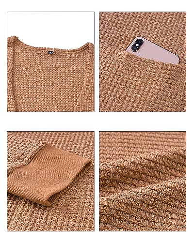 Image of STYLEWORD Women's Fashion Cardigan Sweater Lightweight Open Front Long Casual Beach Kimonos Outfits with Pockets