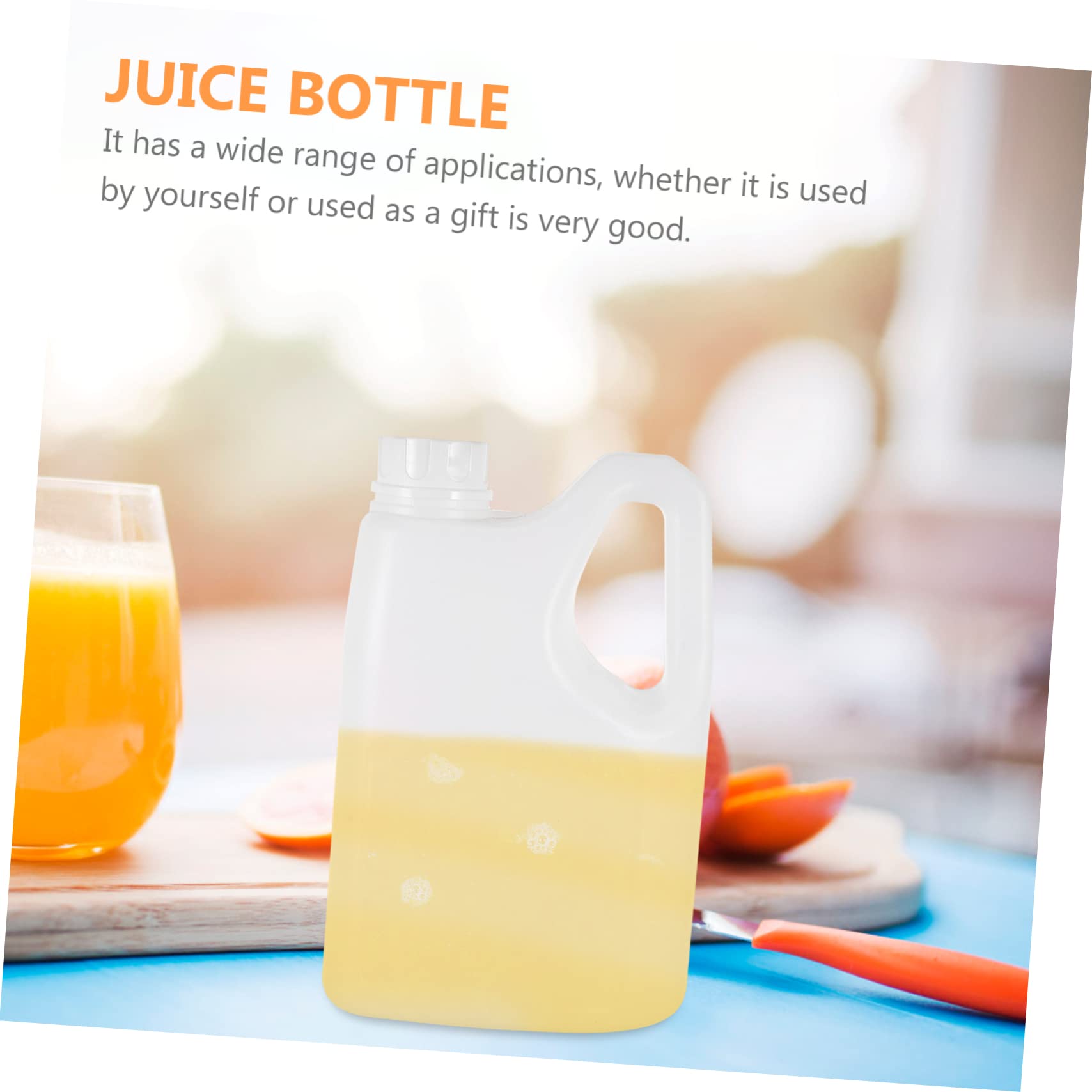 PRETYZOOM 2l Hdpe Plastic Fruit Juice Bottle Reusable Juice Container for Honey Syrup Random Color