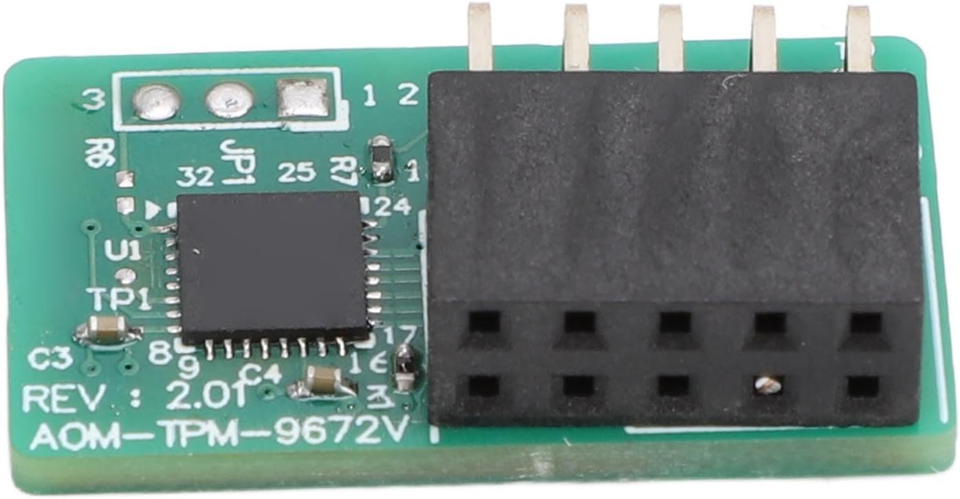 TPM 2.0 Module Trusted Platform, Vertical 10Pin SPI TPM 2.0 Module for AOM TPM 9672V Motherboard 10pin TPM Header, Computers, Encrypts Data in a Secure Channel