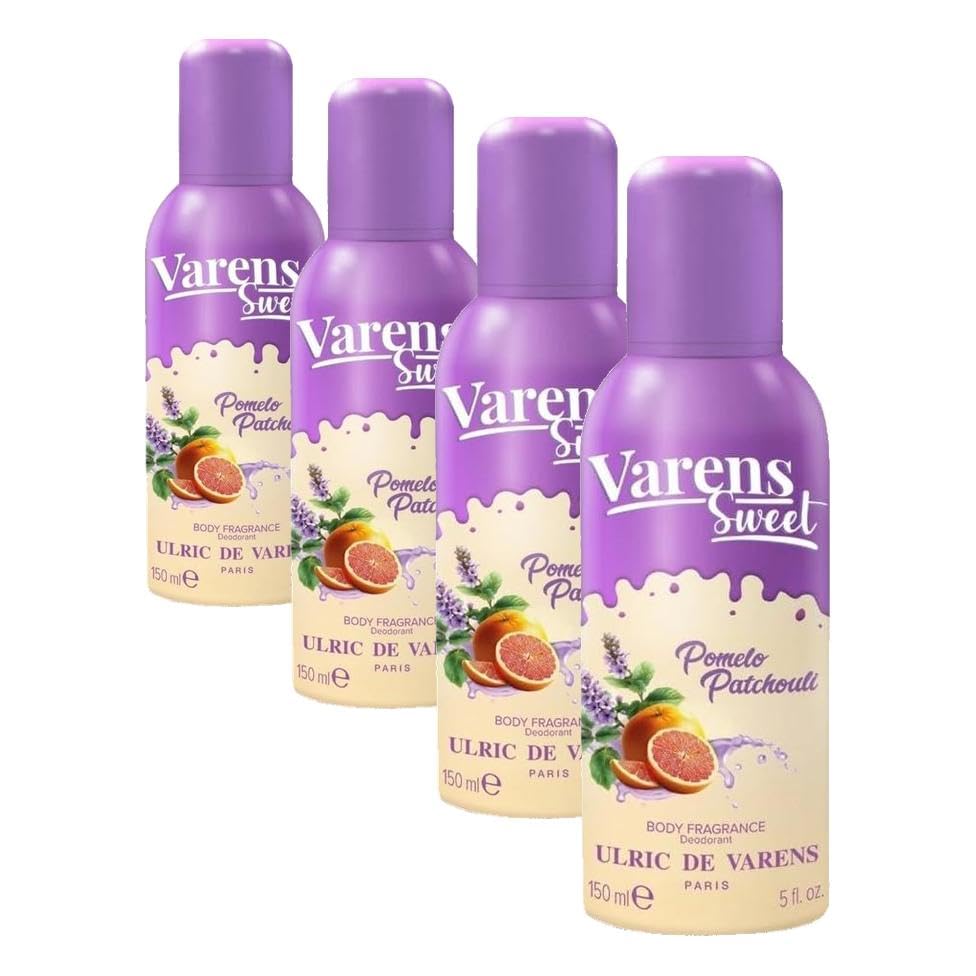 Ulric De Varens Sweet Pomelo Patchouli Body Fragrance Deodorant for Women 150 ml (4 paketi)