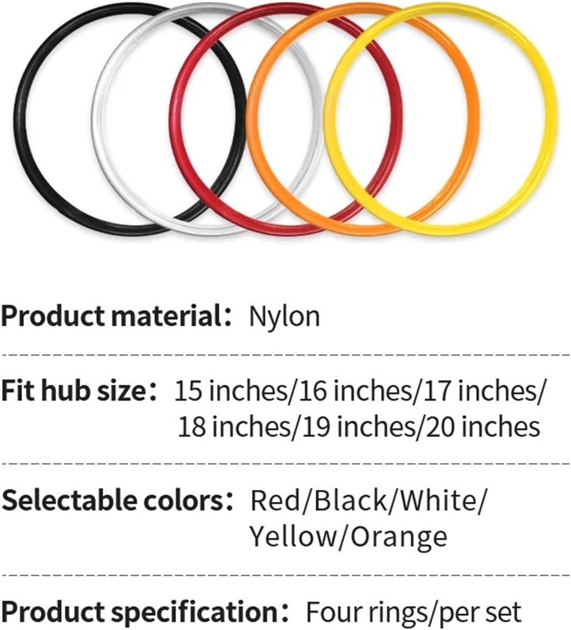 Nylon Material Car wheel hub anti-collision and anti-scratch nylon hard protective ring trolley tire protection(Orange,20)